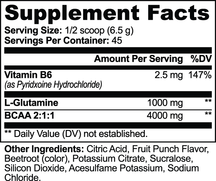 BCAA Shock Powder (Fruit Punch) Intra-Workout Supplements