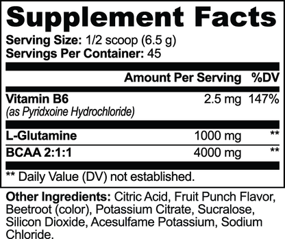 BCAA Shock Powder (Fruit Punch) Intra-Workout Supplements